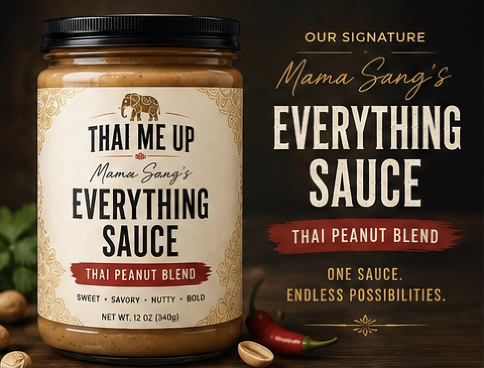 Mama Sang's Everything Sauce — Thai Peanut Blend. One sauce. Endless possibilities.